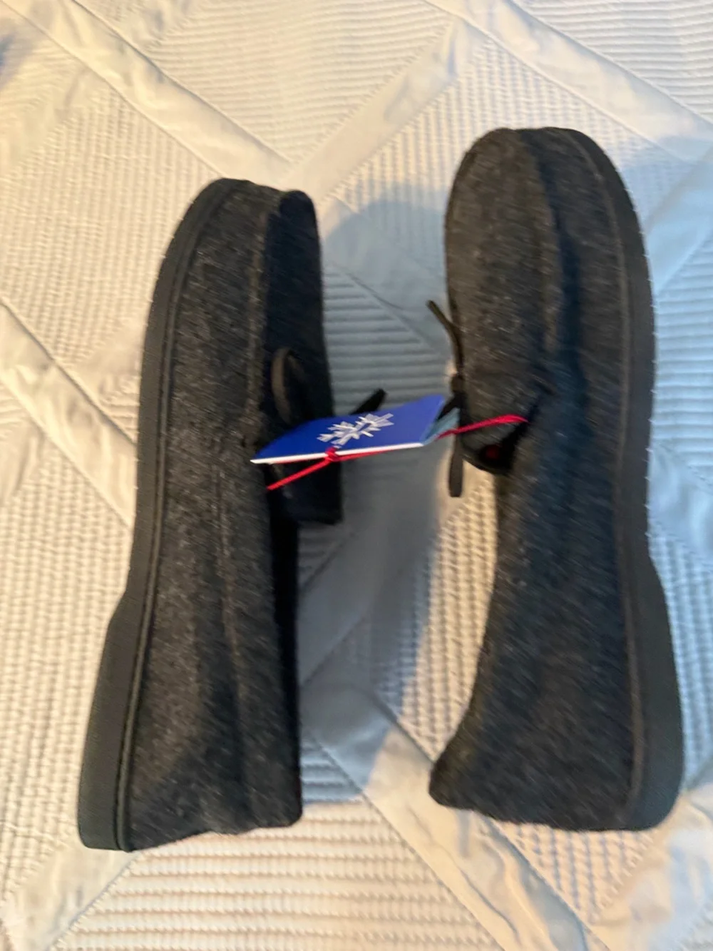 Dearfoams Men’s Charcoal Gray Wool Moccasin Slippers Sz XL Men’s 13-14 NWT